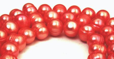 Large 9mm Cherry Red Pearl Strand