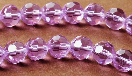 Stunning Fac Lavender Glass Round 8mm Bead Strand