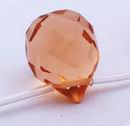 12 Light Tangerine Faceted Teardrop Glass Beads