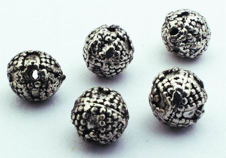 40 Golf Ball Silver-color Bead Spacers - 7mm: MrBead