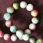 Alluring Green, White & Pink Jade Beads
