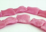 Beautiful Wavy Soft Pink Jade Rectangle Beads