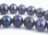 Large Silky Black Chinese Pearl Beads - 8mm or 10mm